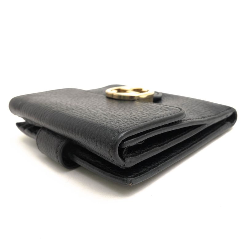 Gucci Wallet Women Leather Black Interlocking G with Coin Purse — view 4