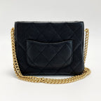 Chanel Coco Mark Quilted Chain Shoulder Bag As3830 Black Caviar Leather Heart — view 2