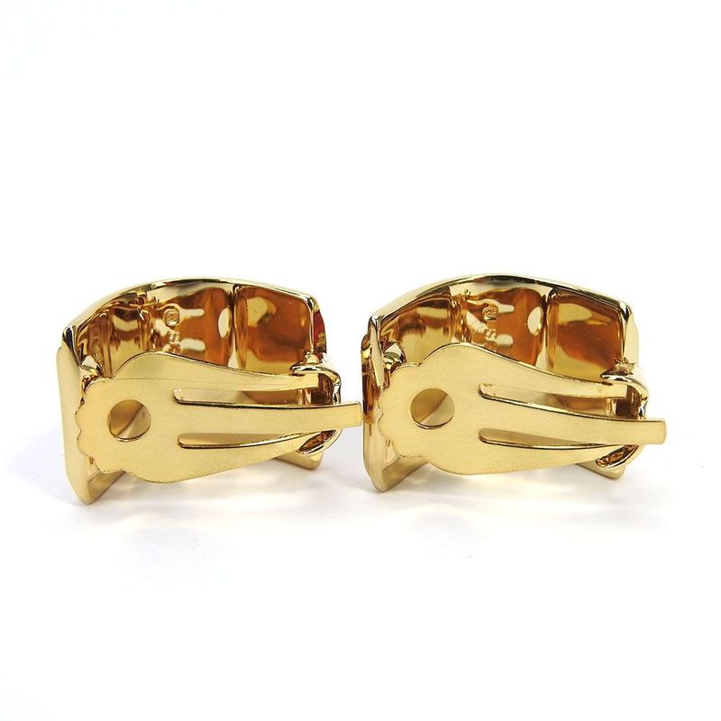 Hermes Earrings Emile Cloisonne Red Gold GP Plated Jewelry Accessories — view 3