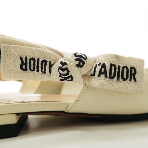 Christian Dior Ballet Flat Shoes S Ring Back 34 Ribbon J'a Sandals Patent — view 6