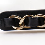 Chanel Headband Coco Mark Chain Lambskin Black Silver — view 6