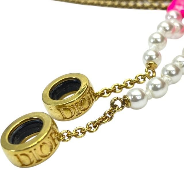 Christian Dior Airpods Holder Necklace Chain Logo Faux Pearl GP — view 4