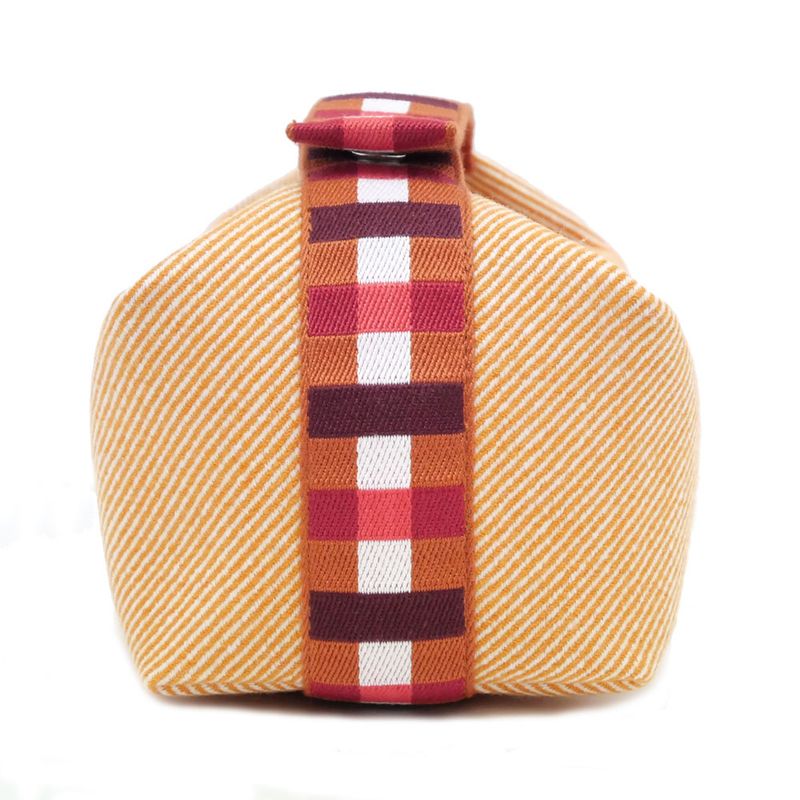 Hermes Brid A Black PM Au-carre Handbag Pouch Faube Orange — view 6
