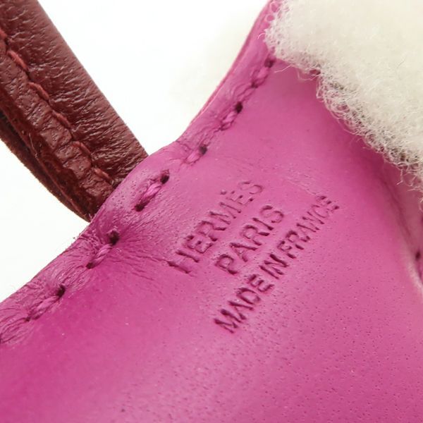 Hermes Buddy Charm Mouton Anion Agno Milo Rose Purple Rouge Gleau Ecru — view 8