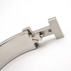 Hermes Click H GM Logo Bangle Bracelet Silver Color And Black Accessories — view 9