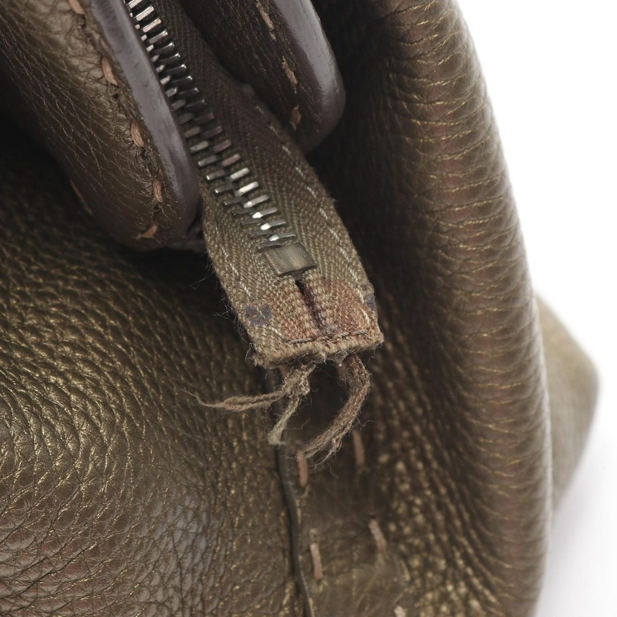Fendi Handbageria Doctor's Bag Metallic Khaki Leather Handbag — view 5
