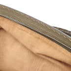 Fendi Handbageria Doctor's Bag Metallic Khaki Leather Handbag — view 9