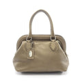 Fendi Handbageria Doctor's Bag Metallic Khaki Leather Handbag