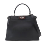 Fendi Peekaboo Shoulder Bag Leather Black Selleria