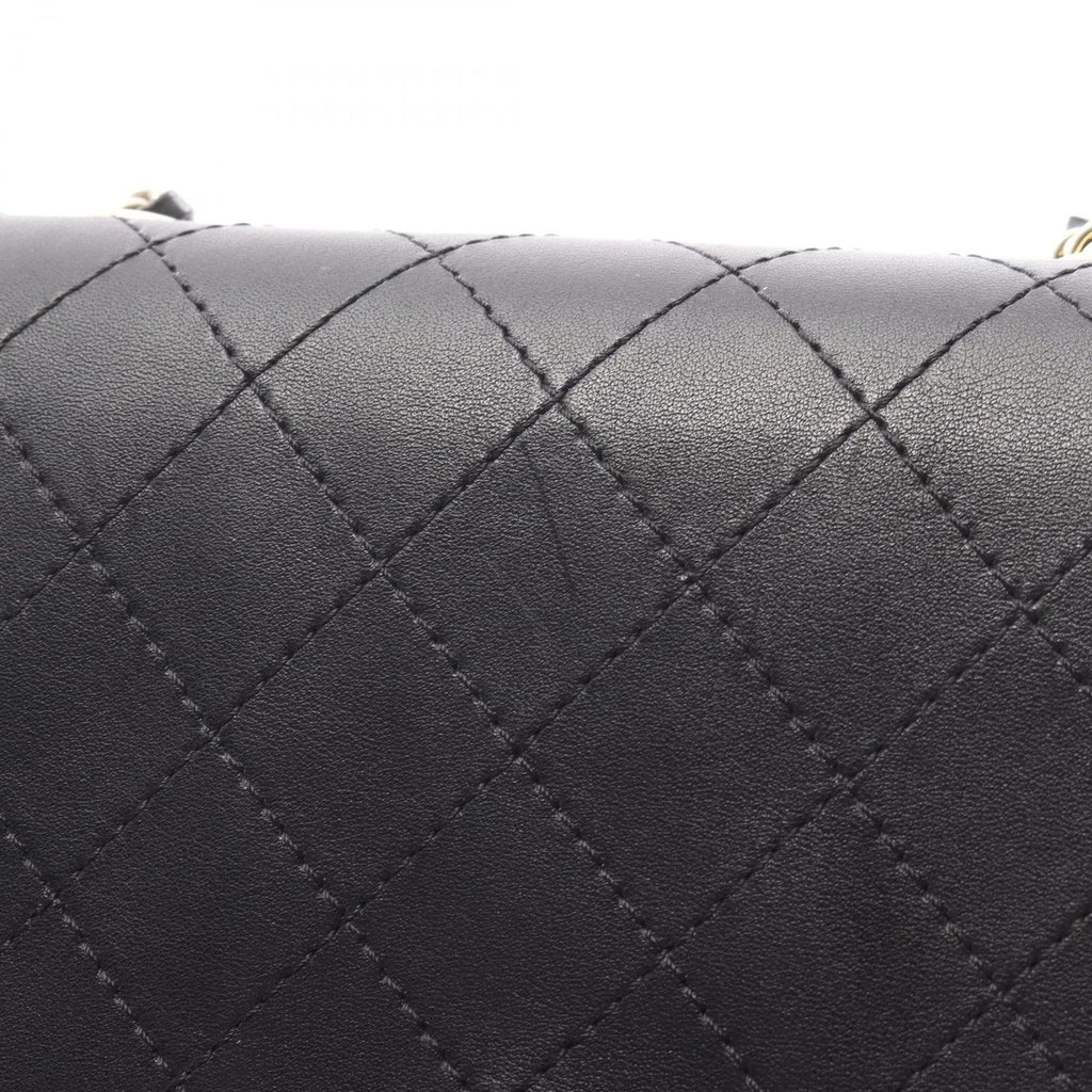 Chanel Shoulder Bag Mini Quilted Black Leather Small Flap — view 6