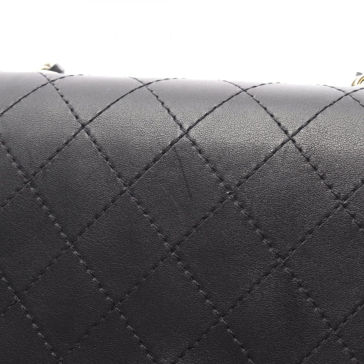 Chanel Shoulder Bag Mini Quilted Black Leather Small Flap — view 6