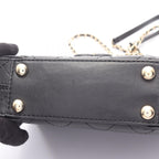 Chanel Shoulder Bag Mini Quilted Black Leather Small Flap — view 7