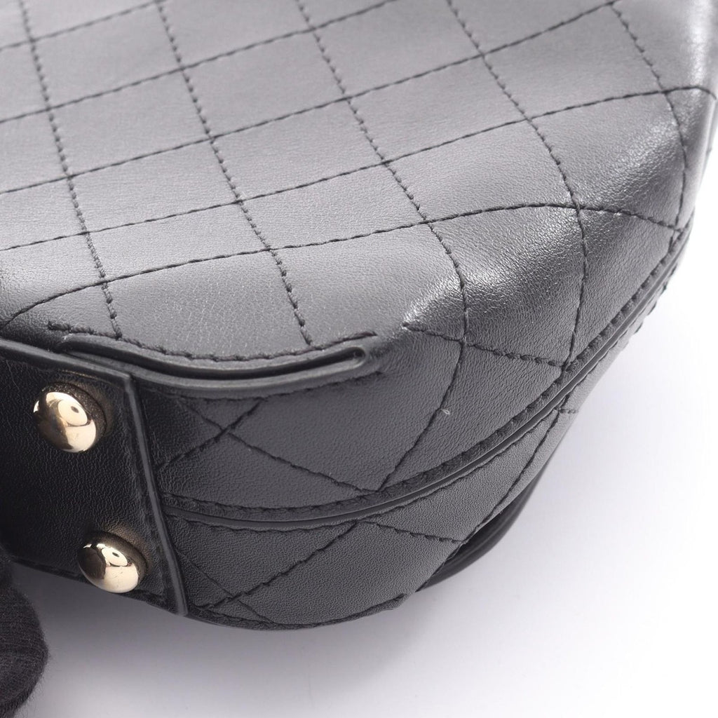 Chanel Shoulder Bag Mini Quilted Black Leather Small Flap — view 8