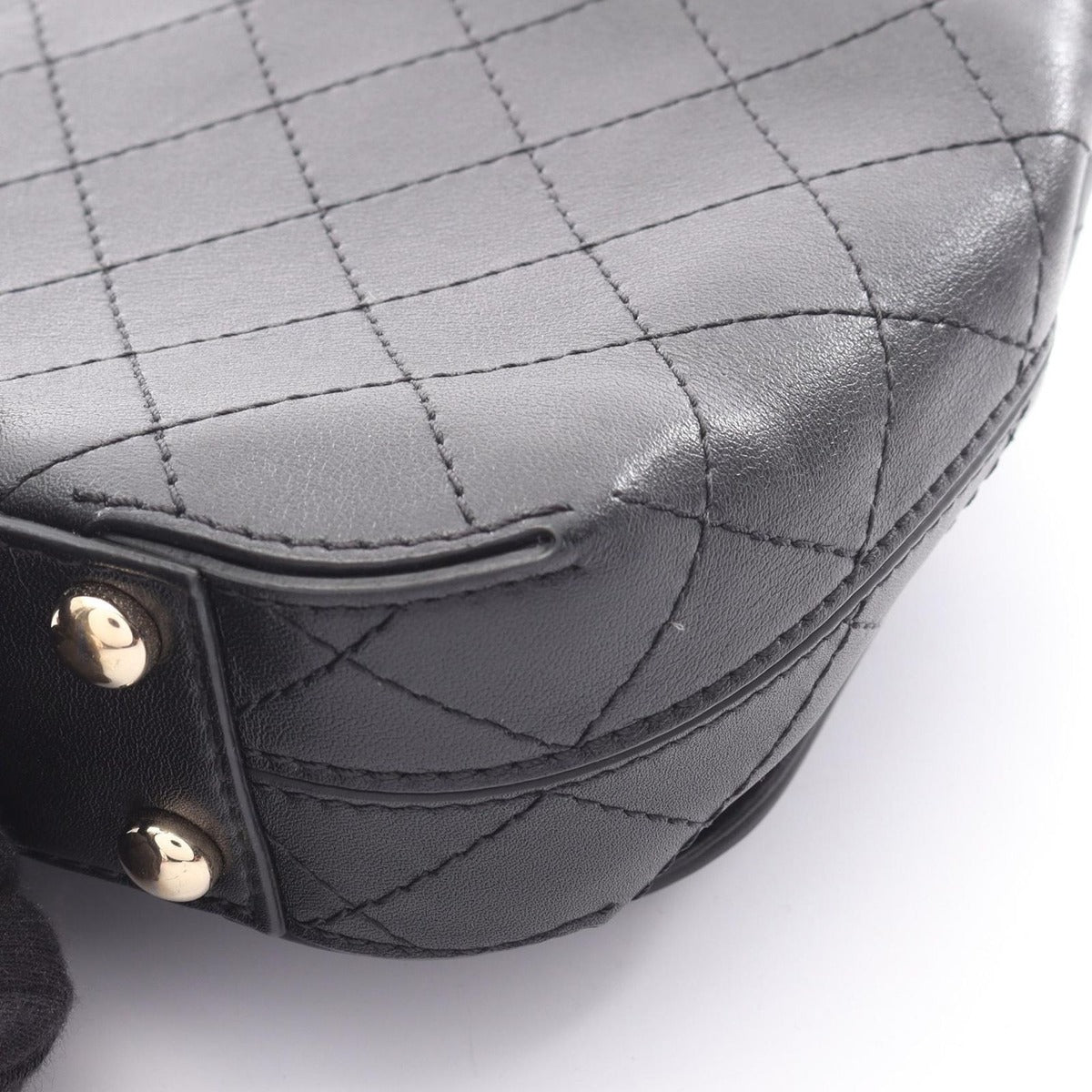 Chanel Shoulder Bag Mini Quilted Black Leather Small Flap — view 8