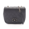 Chanel Shoulder Bag Mini Quilted Black Leather Small Flap
