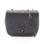 Chanel Shoulder Bag Mini Quilted Black Leather Small Flap