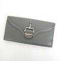 Gucci Horsebit Hook Wallet Leather Moss Gray Silver