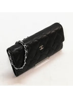 Chanel CC Classic Caviar Flap Wallet Chain Shoulder Crossbody Black
