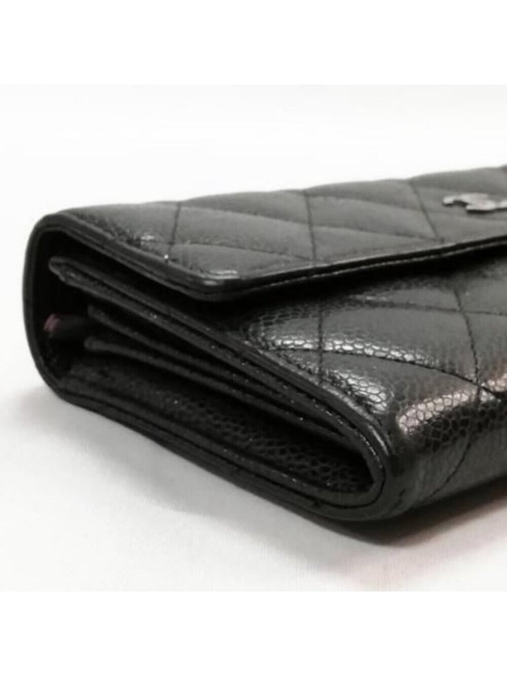 Chanel CC Classic Caviar Flap Wallet Chain Shoulder Crossbody Black