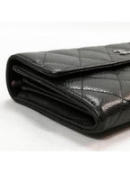 Chanel CC Classic Caviar Flap Wallet Chain Shoulder Crossbody Black