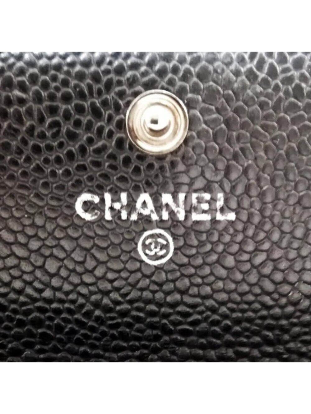Chanel CC Classic Caviar Flap Wallet Chain Shoulder Crossbody Black