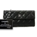 Chanel CC Classic Caviar Flap Wallet Chain Shoulder Crossbody Black