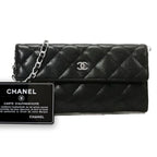 Chanel CC Classic Caviar Flap Wallet Chain Shoulder Crossbody Black — view 2