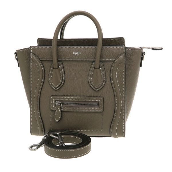 Celine Luggage Nano Drummed Calfskin Messenger Bag