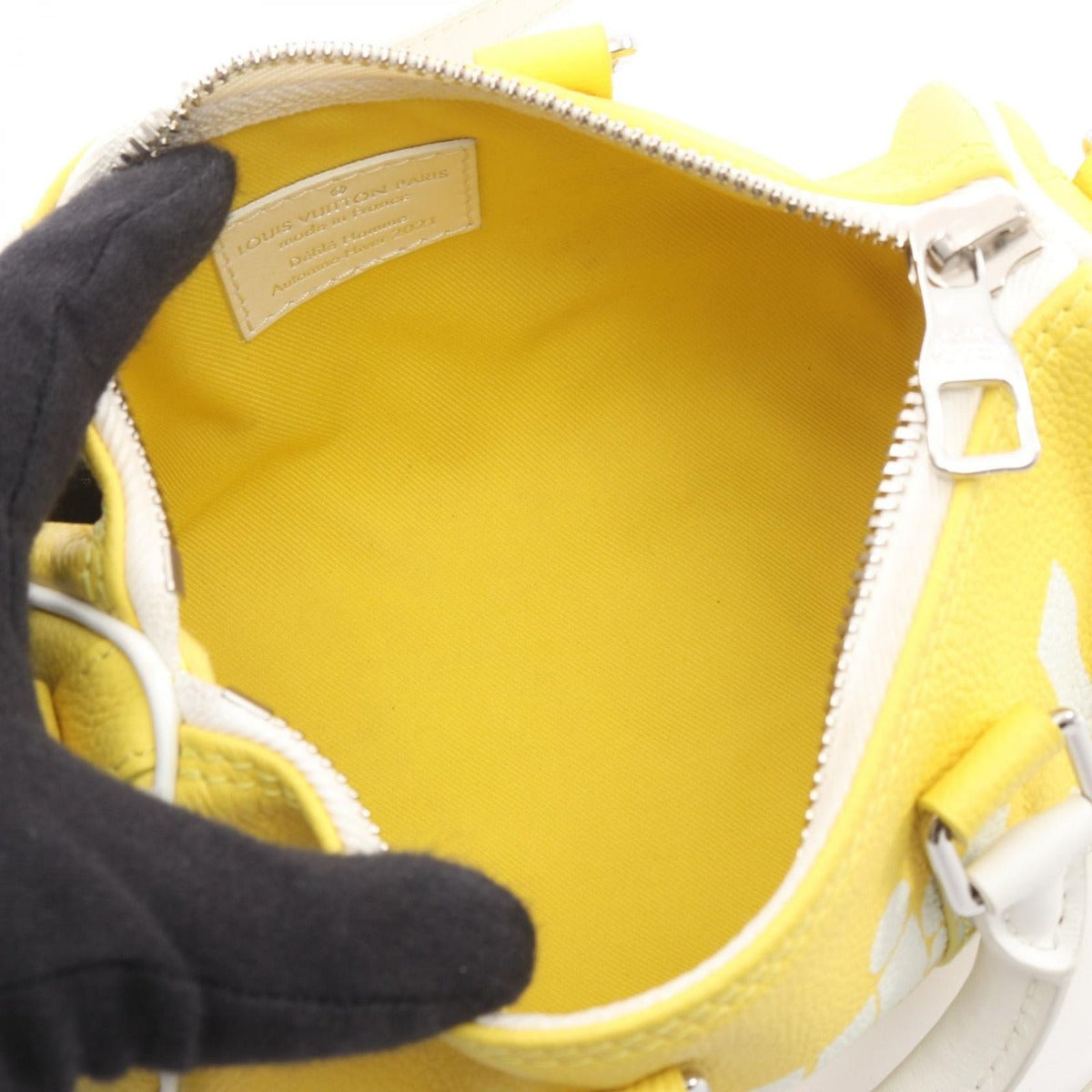 Louis Vuitton Handbag Keepall XS Everyday LV Leather Yellow White — view 3