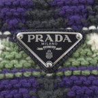 Prada Triangle Logo Knit Cap Purple Green Beige — view 4