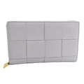 Bottega Veneta Zip Around Wallet Maxi Intrecciato Leather Purple