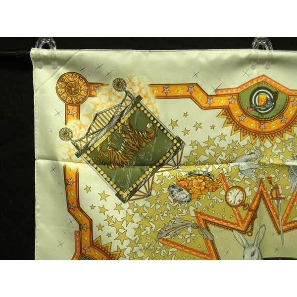 Hermes LA Magie Carre 90 Silk Scarf Shawl Stole Ivory Tone — view 2