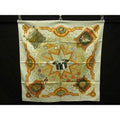 Hermes LA Magie Carre 90 Silk Scarf Shawl Stole Ivory Tone