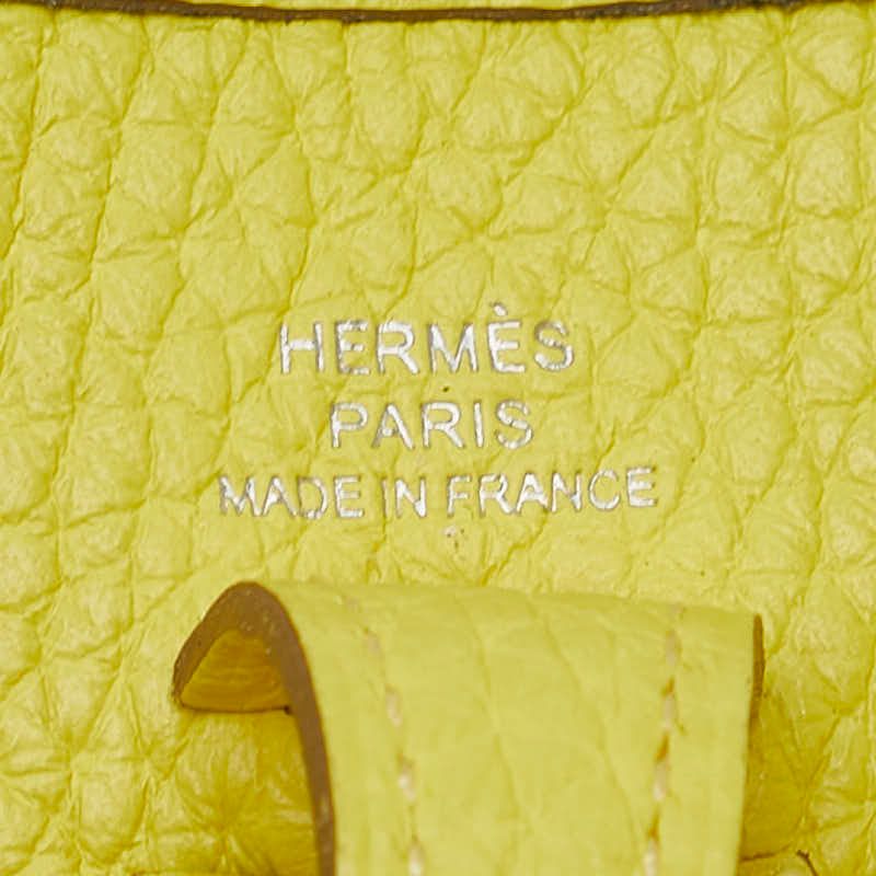 Hermes Evelyne TPM Lime Silver Hardware Taurillon Clemence — view 9