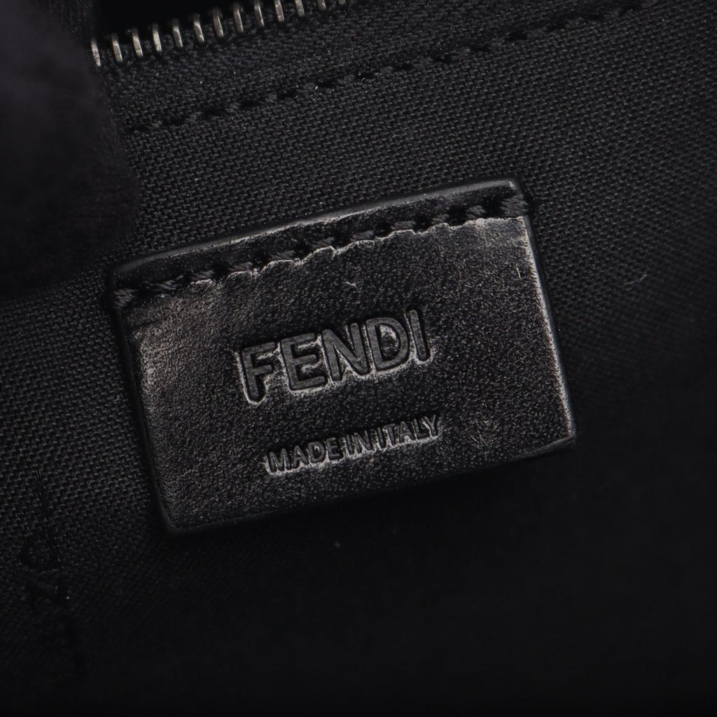 Fendi Handbag FF Shopping Small Black Canvas Leather Tote — view 4