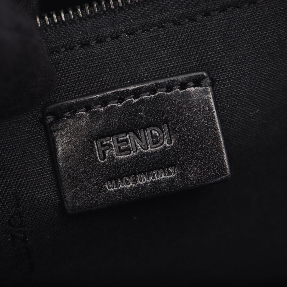 Fendi Handbag FF Shopping Small Black Canvas Leather Tote — view 4