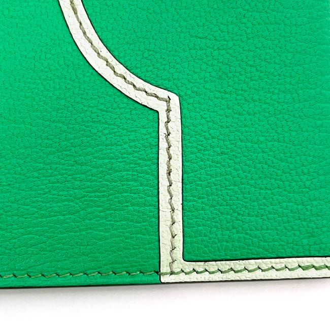 Hermes Coin Case Green Mint Purse Leather Chevre — view 8