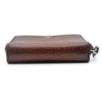 Prada Bifold Wallet 1 M0522 Leather Cacao Brown Silver Hardware Compact Round — view 3