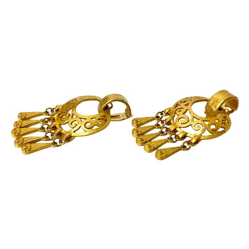 Chanel Vintage Coco Mark Earrings Ear Cuff Accessories 95P — view 5