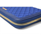 Prada Wallet Zip Around Tessuto Quiltin Bluette Quilted Blue — view 2