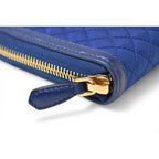 Prada Wallet Zip Around Tessuto Quiltin Bluette Quilted Blue — view 3
