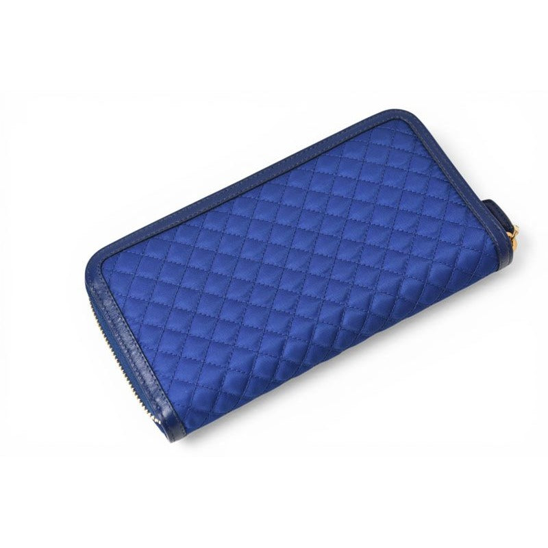 Prada Wallet Zip Around Tessuto Quiltin Bluette Quilted Blue — view 5