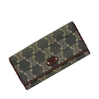 Celine Bifold Wallet Blue Brown Macadam Denim Leather 16
