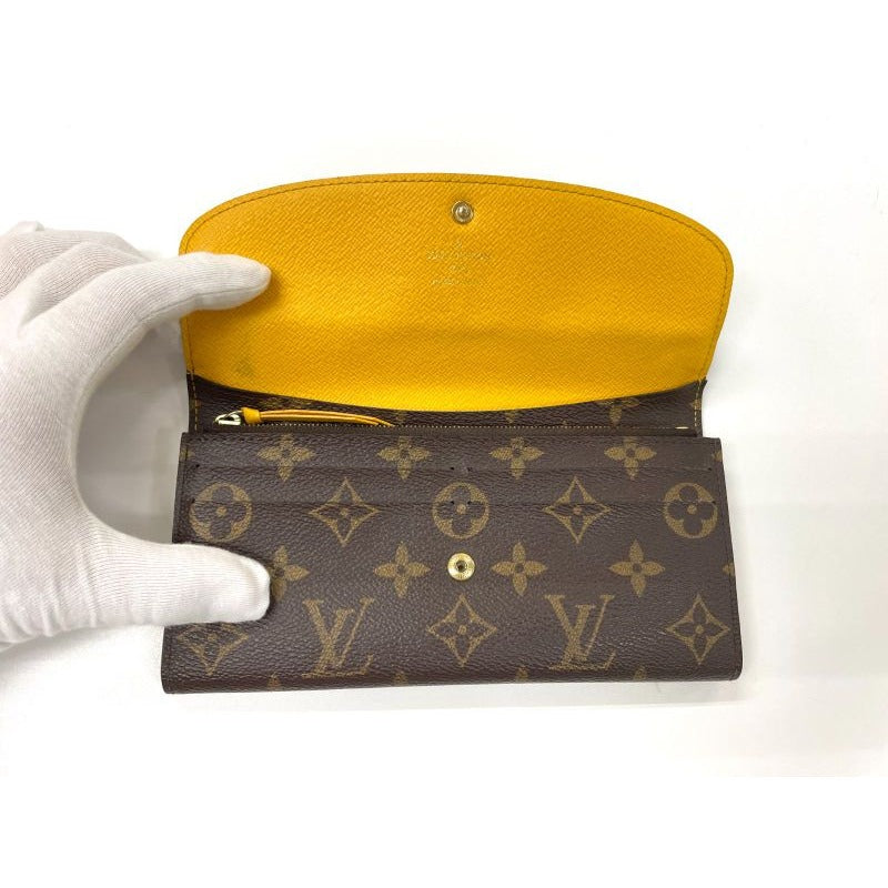 Louis Vuitton Monogram Portefeuille Emilie Zipper Long Wallet Brown — view 7