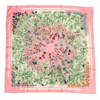 Hermes Scarf Carre 90 la Prairie Meadow Flower Butterfly Pink