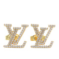 Louis Vuitton Earrings LV Iconic Strass Metal Rhinestone Gold