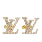 Louis Vuitton Earrings LV Iconic Strass Metal Rhinestone Gold