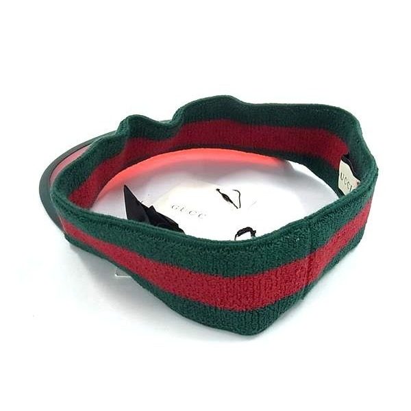 Gucci Sherry Line Cotton Sun Visor Hat Red Greene — view 2