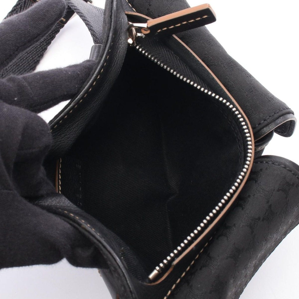 Celine Waist Bag Macadam Black Canvas Leather — view 3