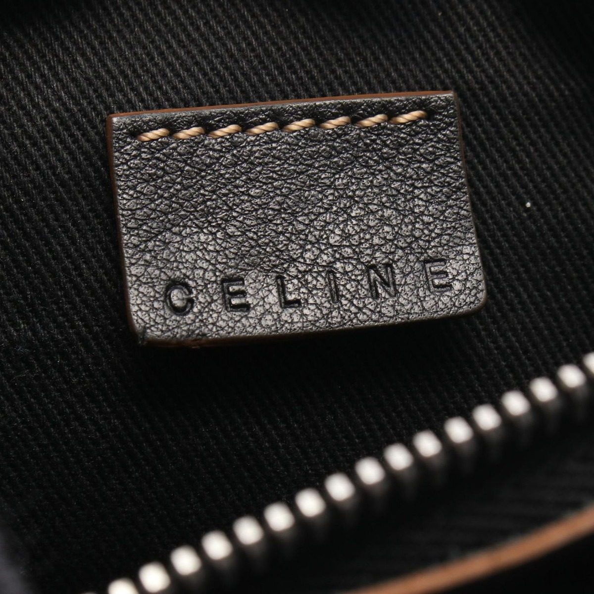 Celine Waist Bag Macadam Black Canvas Leather — view 5